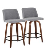 Toriano Walnut Counter Stools (Set of 2) - $419.59 CAD