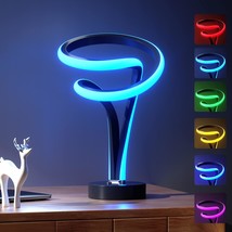 Spiral Table Lamp, 7 Colors 10 Light Modes Modern Led Nightstand Lamp, Touch Dim - £73.53 GBP