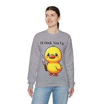 I&#39;ll duck you up funny quote attitude duck Unisex Heavy  Crewneck Sweats... - £21.73 GBP+