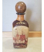 Leather Wrapped Liquor Bottle Italy Italian Sailing Ships Vessels - £15.92 GBP