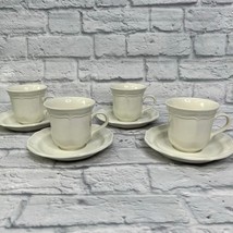 Mikasa French Countryside Cup and Saucer Set of 4 White F9000 - £39.15 GBP