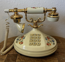 Vintage Floral Empress Landline Phone Telephone American Telecommunicati... - £48.58 GBP