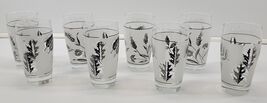 *MM) Lot of 8 Libbey Glass Company Silver Foliage Leaves and Wheat 10oz ... - $29.69