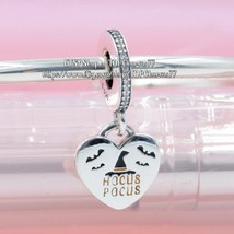 925 Sterling Silver Hocus Pocus Halloween Charm with Enamel &amp; Clear CZ Pendant  - £14.26 GBP