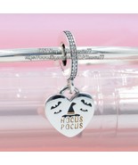 925 Sterling Silver Hocus Pocus Halloween Charm with Enamel &amp; Clear CZ P... - £14.00 GBP