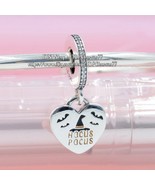 925 Sterling Silver Hocus Pocus Halloween Charm with Enamel &amp; Clear CZ P... - $25.79 CAD