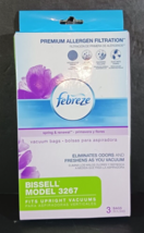 BISSELL Febreeze Model 3267 Vacuum Bags w/ Allergen Filtration  3 Pack NEW OPEN - $3.79