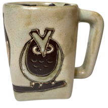Vintage Mara Mexico Large OWL Coffee Mug Square Bottom Stoneware Art Pot... - £22.89 GBP