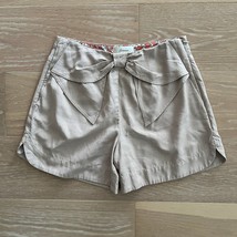 Anthropologie Elevenses Tan Bow Front Shorts High Waisted Size 0 - $29.99