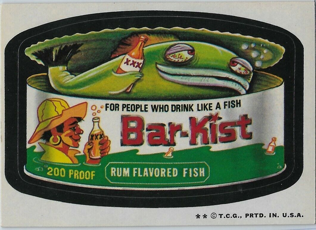 Bar-Kist 1974 Wacky Packages original 6th series Spoof of Star-Kist Tuna - $8.00