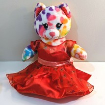 Build A Bear Workshop Rainbow All Over Hearts Love Cat 16” Stuffed Plush Toy BAB - £15.81 GBP