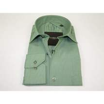 Mens Shirt Hankie CASILA Turkey Cotton Blend Long Sleeves 501770-07 Solid Green image 5