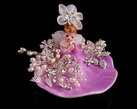 Vintage little girl trinket dish - josef original  - rhinestone tray - praying g - £74.31 GBP