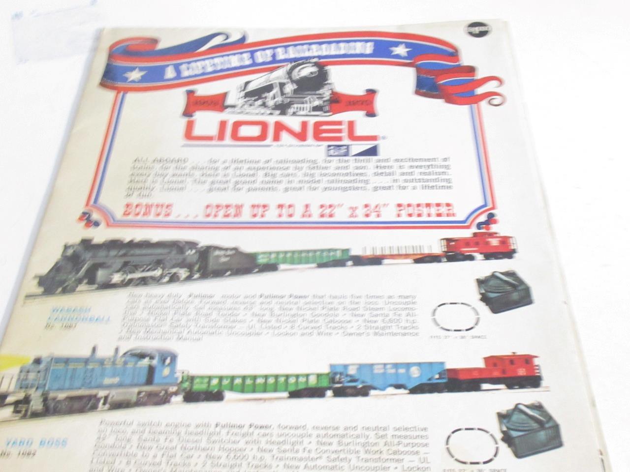 LIONEL TRAINS 1970 MPC FIRST CATALOG FOLD OUT GOOD M54 Other Model