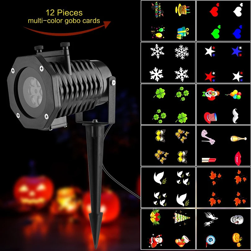 12pcs Patterns Outdoors laser Projector Lamp Christmas Holiday Party Decoration  - £119.49 GBP