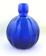 Recycled Glass Blue Ribbed Bulb Vase Made In Spain - £23.94 GBP