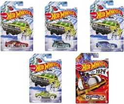 Hot Wheels Holiday Cars Christmas 2023 Happy New Year 2024 Set of 5 NEW - £11.15 GBP