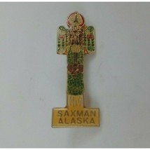 Vintage Saxman Alaska Totem Pole Lapel Hat Pin - $5.45