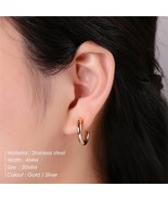 New Fashion Stackable C Shape Gold Color Circle Cz Non-Piercing Earrings... - £6.61 GBP