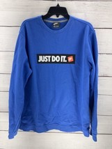 NIKE Men&#39;s Blue Cotton Crew Neck Just Do It Pullover Sweatshirt Size 2XL - £22.40 GBP