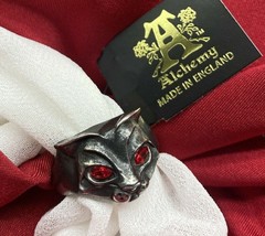 Alchemy Gothic R224 Bastet Goddess Ring Cat Goddess Red Eyes England IN ... - $29.93