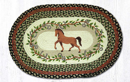 Earth Rugs OP-427 Horse Oak Leaf Oval Patch 20&quot; x 30&quot; - £39.46 GBP