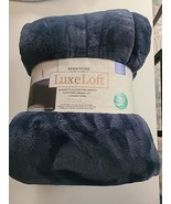 Berkshire King size Plush Solid LuxeLoft Blanket Dark Blue 112&quot; x 92&quot; Co... - €53,34 EUR