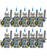 Medieval Kingdom Castle Blue Lion Knights Sword Army 10 Minifigures Set C - $17.89