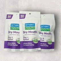 3 x Smart Mouth Dry Mouth Dual-Action Mints, 50pc Per Bag, 150 Total Mints - £27.21 GBP