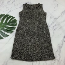 Talbots Tweed Sheath Dress Size 10 Gray Black Sleeveless Knee Length Wool Blend - $31.67