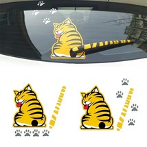 Creative Cat Moving Tail Paws Car Stickers Windshield Rear 3D Window Wiper  Car  - £64.46 GBP