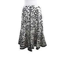 Willi Smith Womens Cotton Flared Skirt Black White Size 10 - $28.04