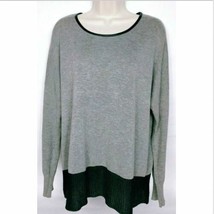 Two By Vince Camuto Women&#39;s Boat Neck Sweater Size Medium Gray Black - £16.50 GBP