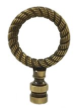 Royal Designs Rope Wreath 2.25&quot; Lamp Finial for Lamp Shade, Antique Brass - $22.72+