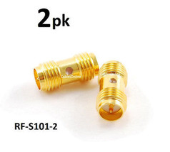2-Pack Rp-Sma (Reverse Polarity) Female/Female Gold Coupler Adapter, Rf-... - $15.19