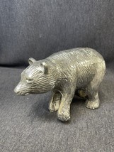 Vintage Aluminum Grizzly Polar Bear Figurine Sculpted 5&quot; Tall 1 1/2 Pounds - £26.01 GBP