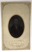 Antique Tintype Photo Young Man Teen Boy Hand Tinted Tie &amp; Cheeks Patterson NJ - £19.93 GBP