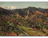 Birds Eye View Manitou Colorado CO and Pike&#39;s Peak Linen  Postcard W22 - £2.32 GBP