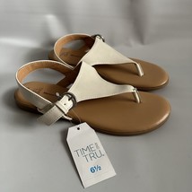 Time and Tru Beige Flat Sandals Memory Foam Women&#39;s Size 6.5 M - £14.65 GBP