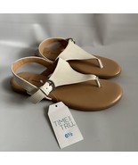 Time and Tru Beige Flat Sandals Memory Foam Women&#39;s Size 6.5 M - £14.56 GBP