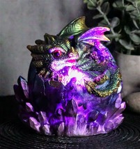 Ebros Fantasy Green Earth Terra Dragon Baby In Egg With LED Night Light Figurine - £21.22 GBP