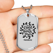 Loyal Friend Christian Necklace Stainless Steel or 18k Gold Dog Tag 24&quot; Chain - £38.16 GBP+