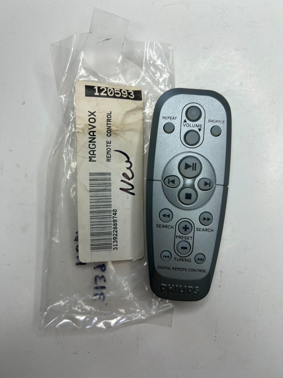 Philips 313922889740 Remote Control, Silver - OEM NOS for Stereo AZ1505, AZ1325  			