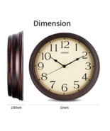 HYLANDA 12&quot; Wall Clock Retro Silent No Ticking Quality Wall Clock Batter... - $18.00