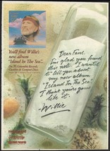 Willie Nelson 1987 Island In The Sea album 7 x 10 Columbia Records adver... - $86.76 MXN