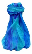 Vietnamese Pure Silk Long Scarf Lai-Chau Azure by Pashmina &amp; Silk - £26.50 GBP