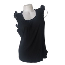 CABLE &amp; GAUGE Black Sleeveless Scoop Neck Top with Lace Detail Size XL  - $24.75