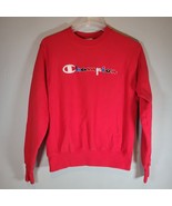 Champion Mens Sweatshirt Small Reverse Weave Red Crewneck Embroidered VTG - £31.95 GBP