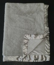 Cloud Island Solid Gray Silver Baby Blanket Lovey Satin Fleece SOFT 30&quot; x 40&quot; - £14.77 GBP