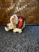 Wooden Elephant Decor 4” Carved Distressed Wood Indian Art Animal Figure... - $16.83